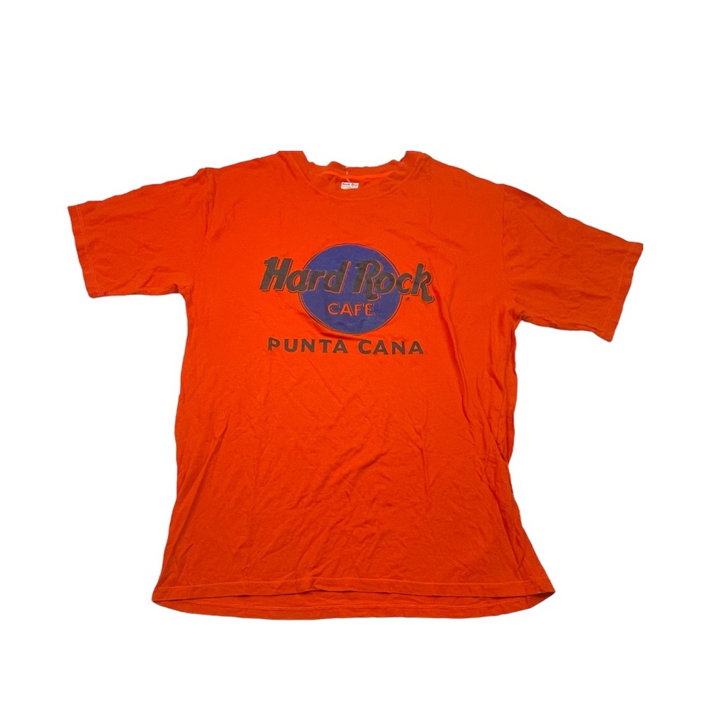 Hard Rock Cafe punta Cana orange blue authentic t shirt